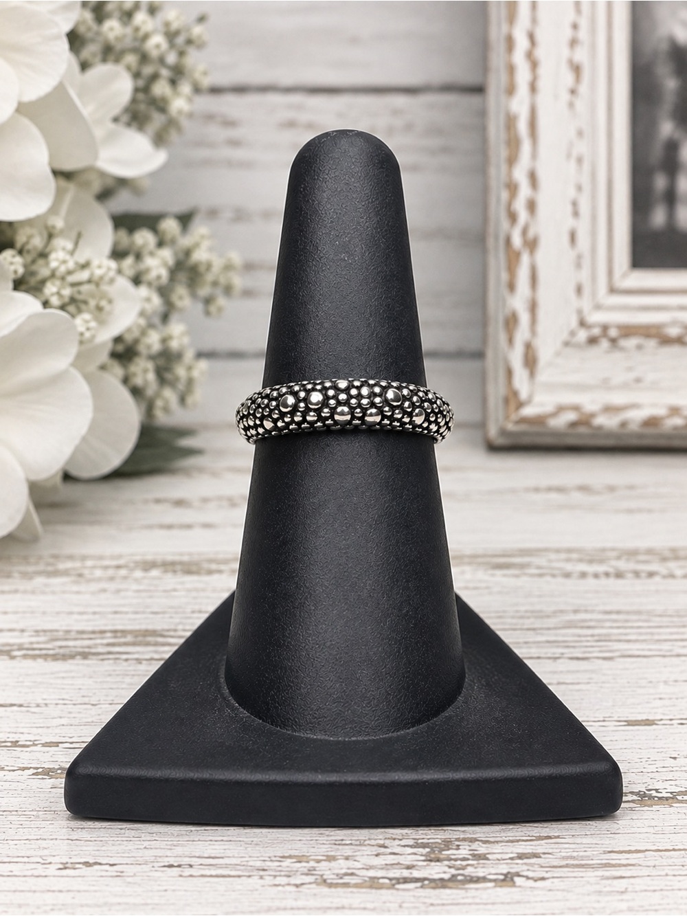 Michael Dawkins Sterling Silver Caviar Band Ring